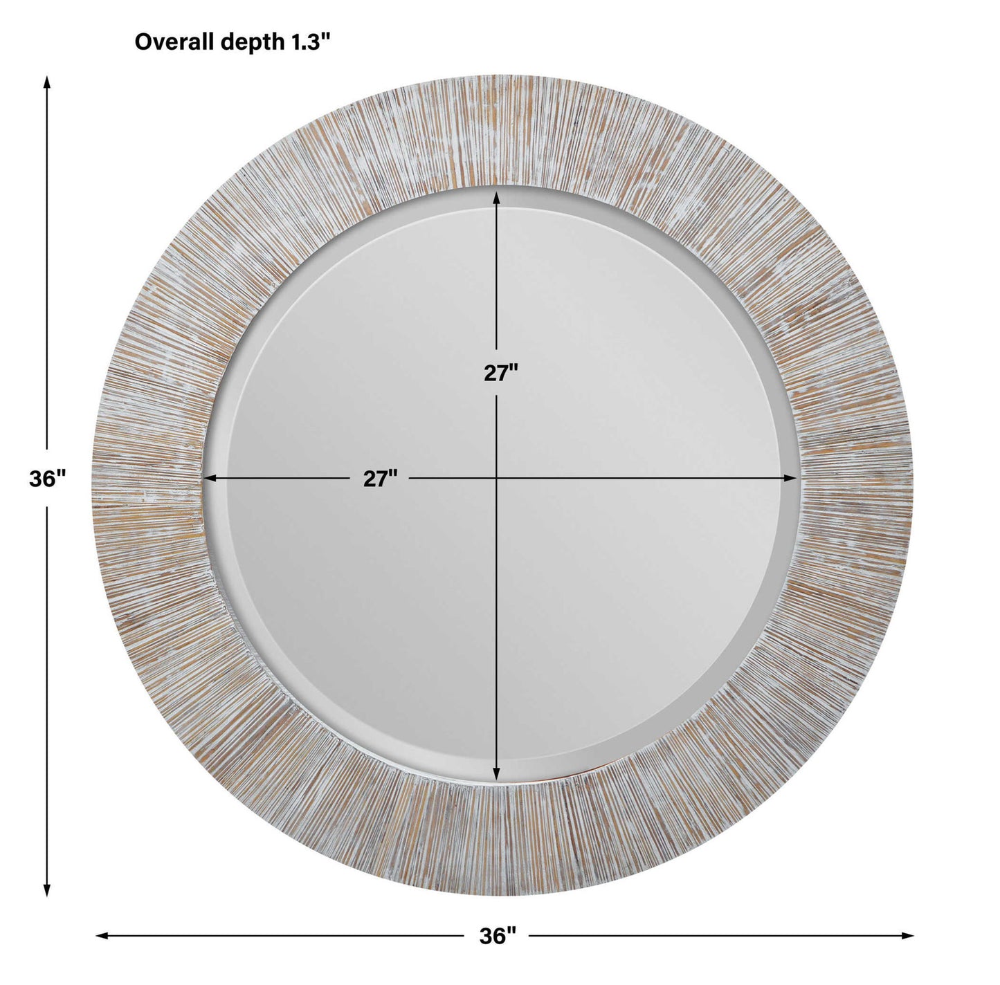 Repose - Round Mirror - Whitewash