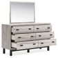 Vessalli - Dresser And Mirror - Gray