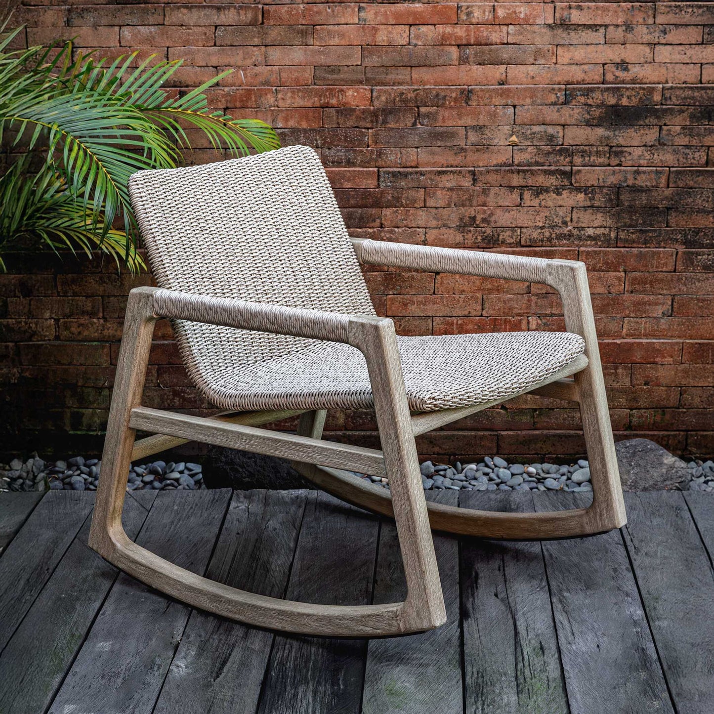 Sumba - Outdoor Wicker Rocking Chair - Gray