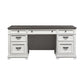 Allyson Park - Credenza - Wirebrushed White / Charcoal