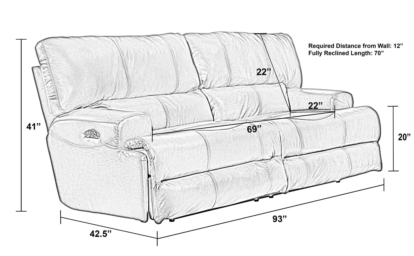 Wembley - Lay Flat Reclining Sofa
