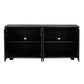 Stevenson - Chiseled 4 Door Cabinet - Black / Brown / Woodtone