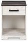 Shawburn - One Drawer Night Stand - Whitewash / Charcoal Gray