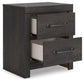 Hollivern - Two Drawer Night Stand - Dark Gray