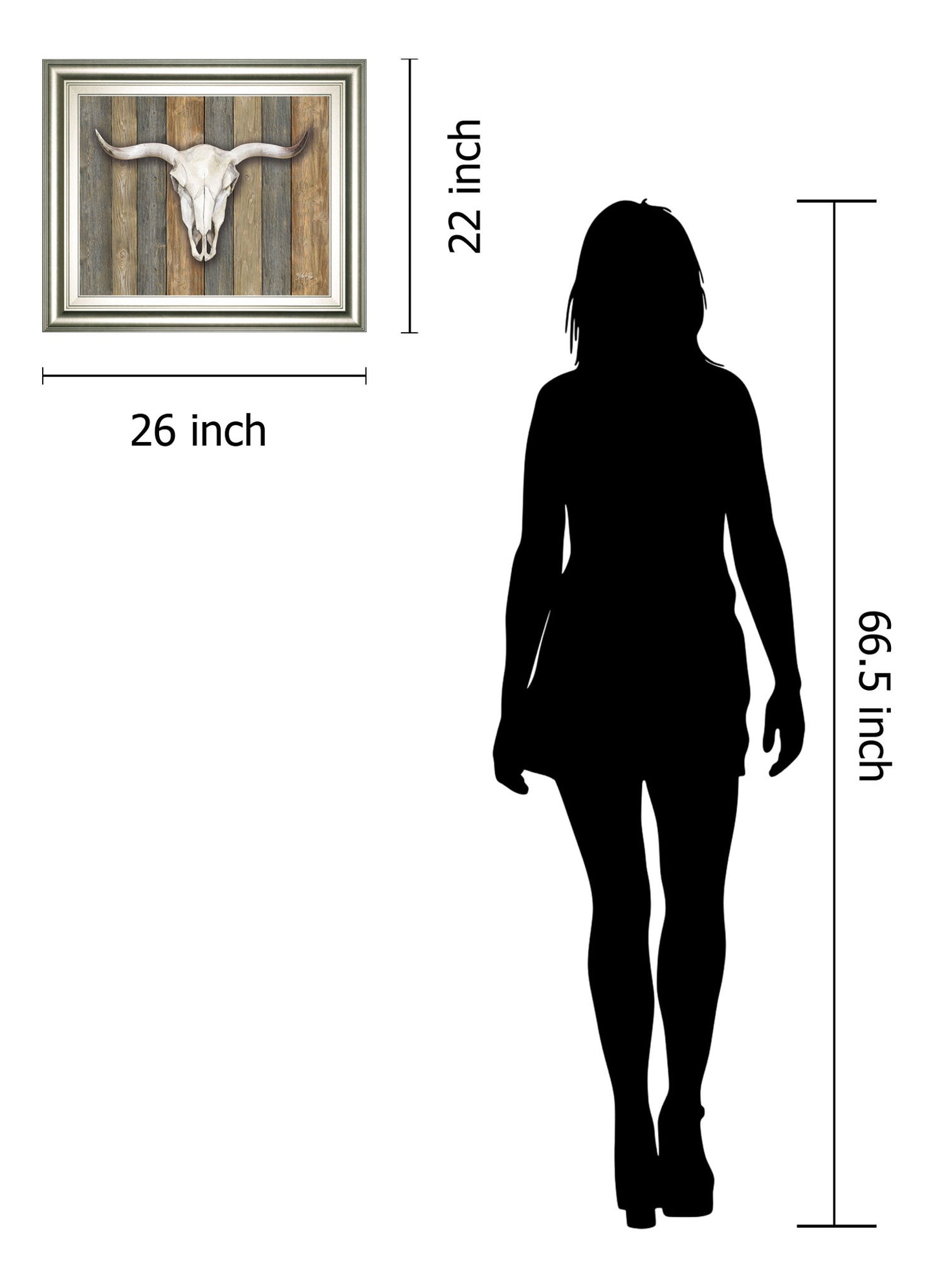 Cow Skull Il By Marla Rae Framed Print Wall Art - Dark Brown