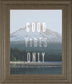 Good Vibes Only Quote Mount Hood By Nature Magick - Framed Print Wall Art - Pearl Silver