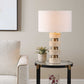 Makani - Travertine Table Lamp - Brass / Gold / White