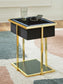 Rexwell - Accent Table With Speaker - Black / Gold Finish
