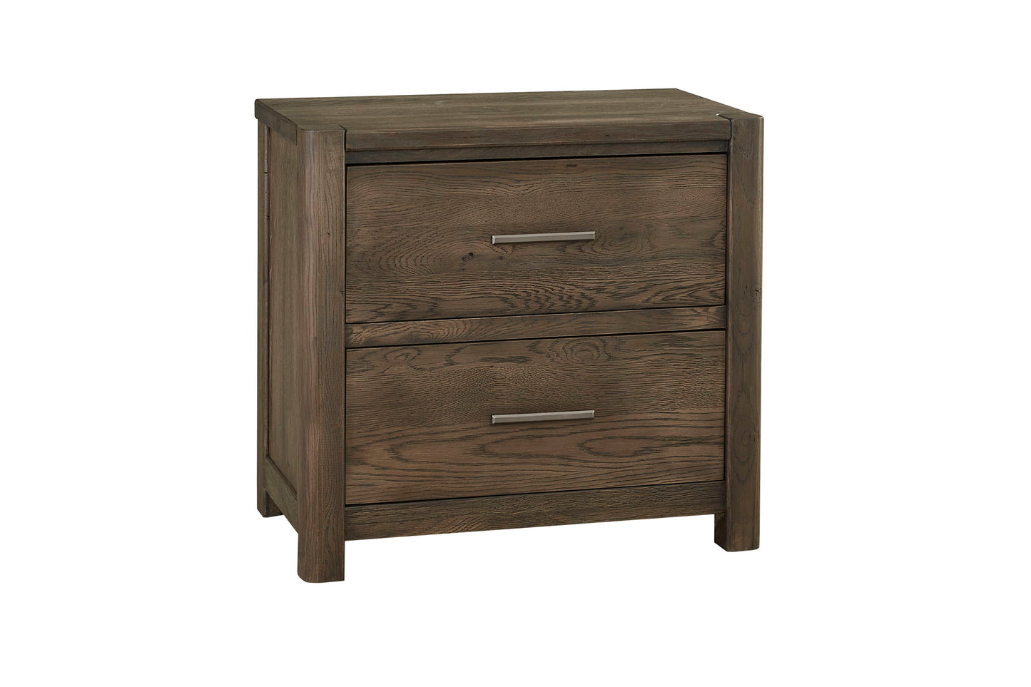 Crafted Oak - Nightstand 2 Drawers - Dark Brown