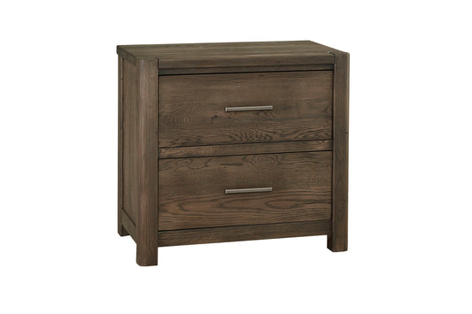 Crafted Oak - Nightstand 2 Drawers - Dark Brown