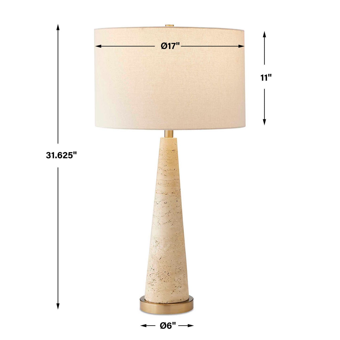Perkins - Travertine Table Lamp - Brown