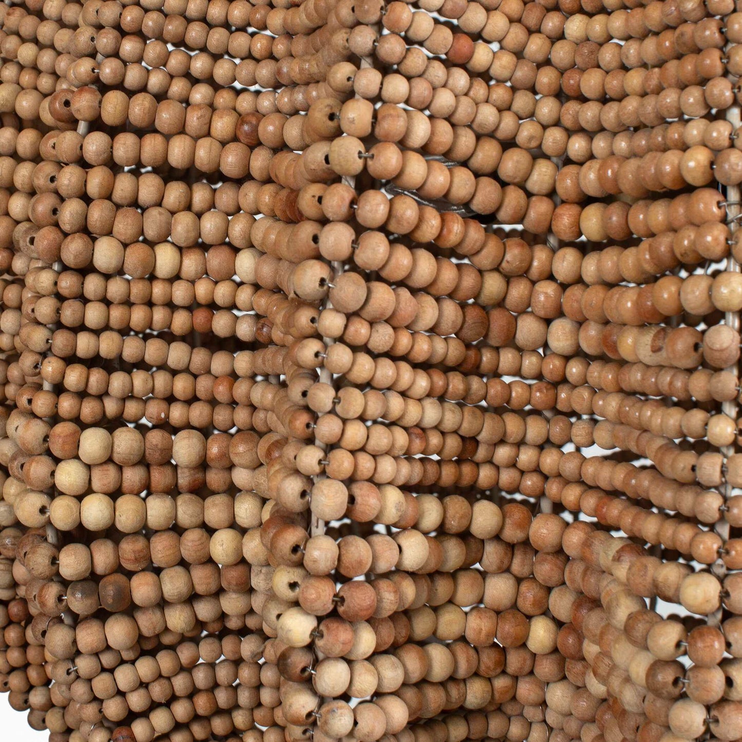 Kauri - 5 Light Wooden Bead Pendant - Brass / Woodtone