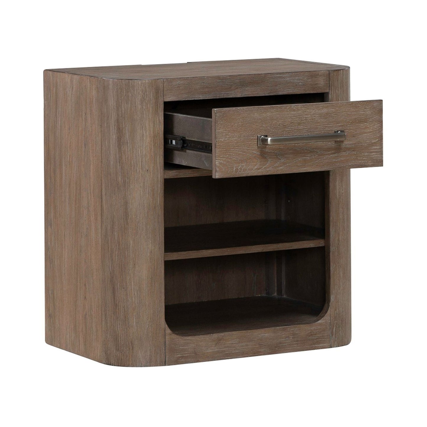 South Bend - Open Nightstand With Charging Station - Brown