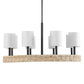 Faiyam - 8 Light Rattan Chandelier - Black