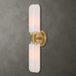 Wellsville - 2 Light Brass Sconce - White / Gold