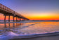 Temp Glass With Foil - Jacksonville Beach Pier - Blue