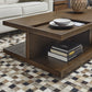 Athens - Rectangular Coffee Table With Casters - Chocolate Brown