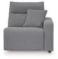 Modmax II - 8-Piece Power Reclining Sectional With LAF Press Back Power Chaise And Console - Salt And Pepper