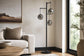 "Globe Cascade" Metal Floor Lamp With Glass Globes - Polished Chrome / Smoked Glass