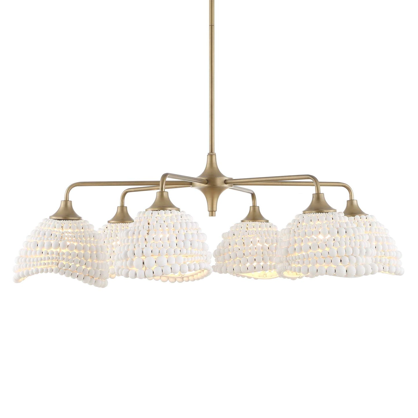 Biddeford - 6 Light Beaded Pendant - White