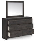 Hollivern - 4 Pc. - Twin Panel Storage Bed, Dresser, Mirror And Chest - Dark Gray