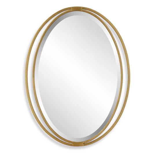 Rhodes - Gold Oval Mirror
