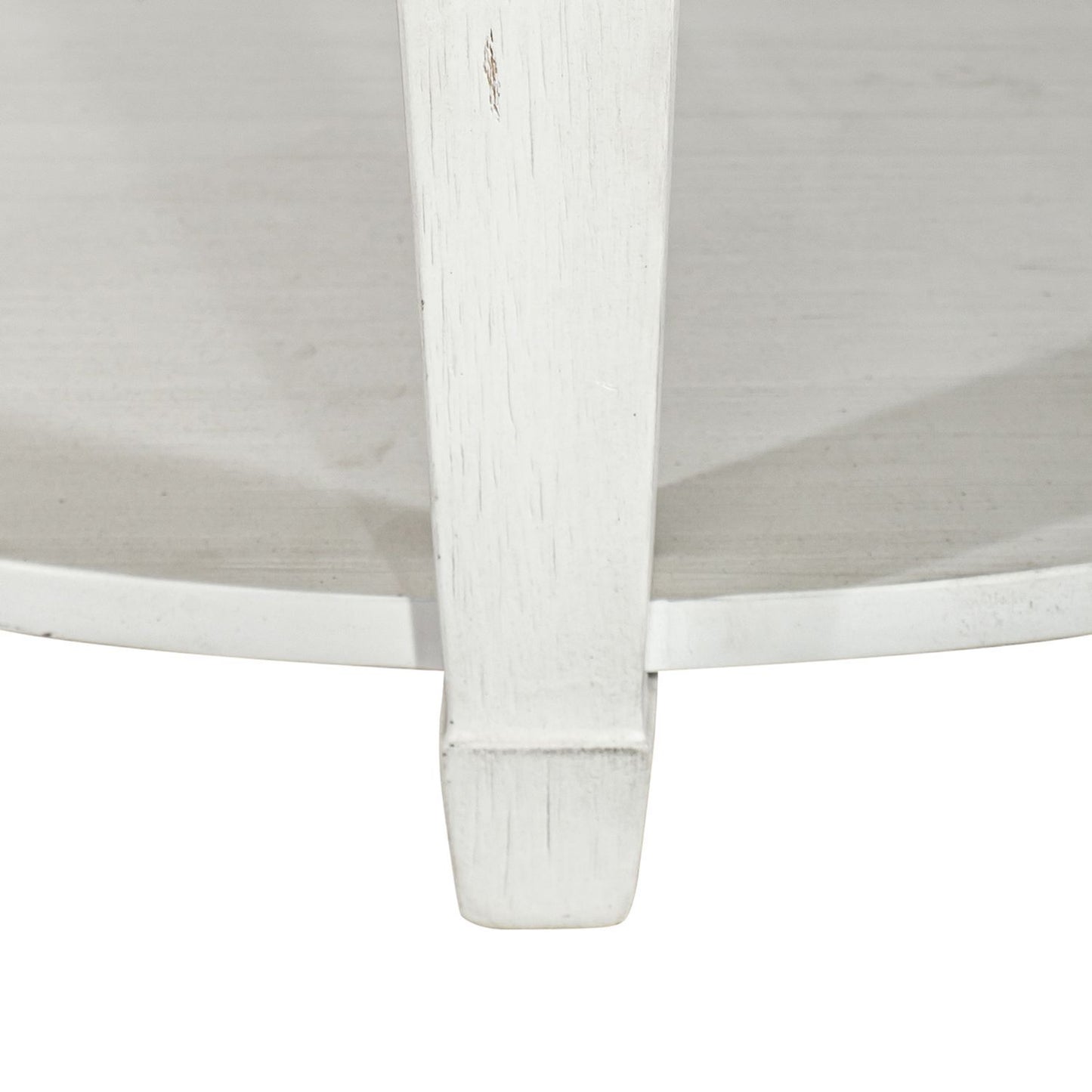 Allyson Park - Round Cocktail Table - Wirebrushed White / Charcoal