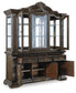 Maylee - 11 Pc. - Dining Extension Table, 4 Side Chairs, 2 Arm Chairs, Storage Bench, Buffet And Hutch - Dark Brown