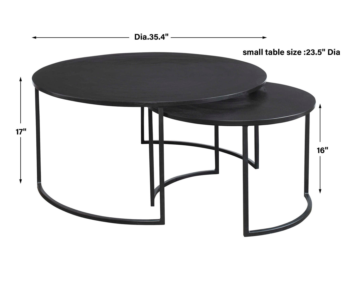 Barnette - Modern Nesting Coffee Tables (Set of 2) - Black