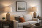 Diamond Weave Ceramic, PU Leather & Metal Table Lamp (Set of 2) - Terra