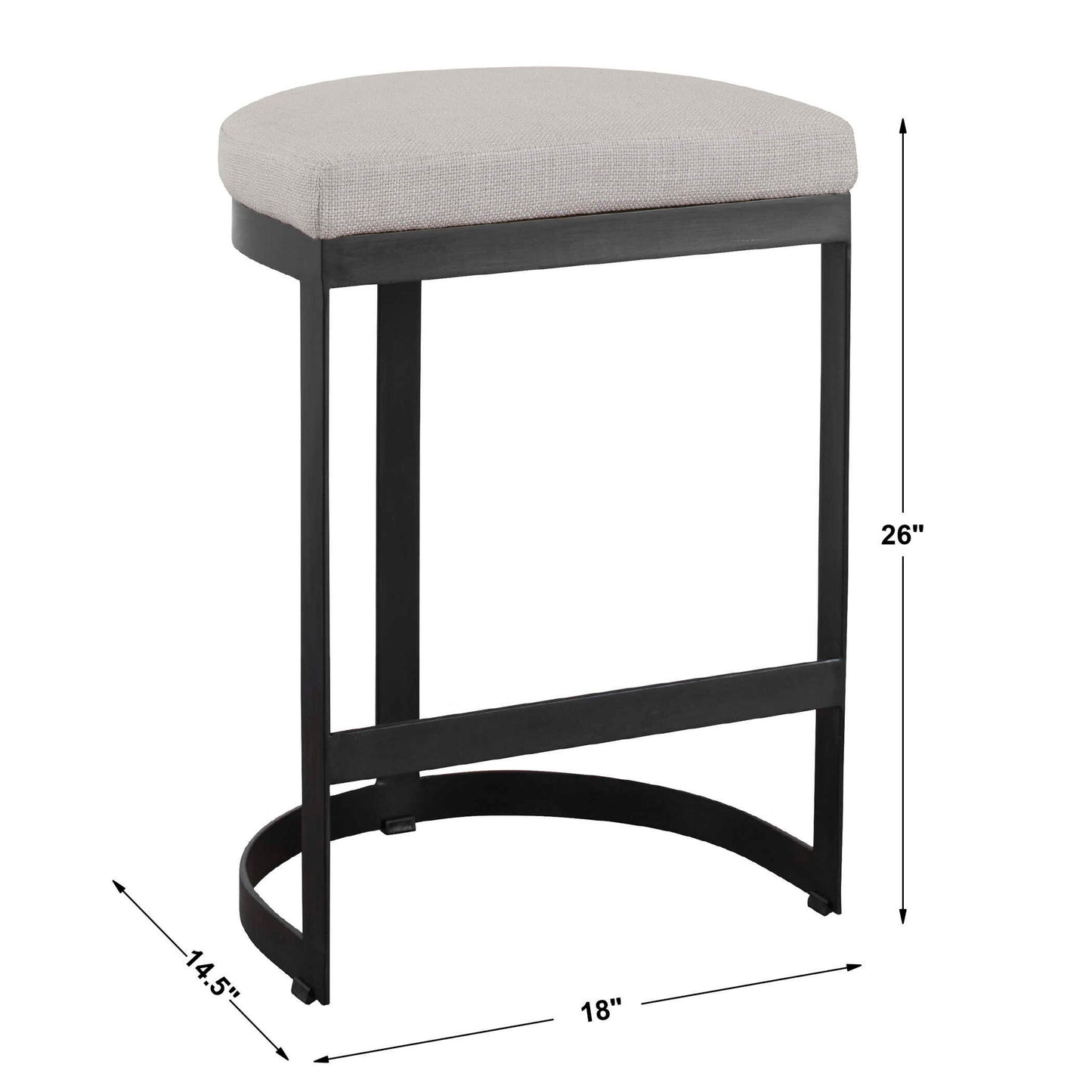 Ivanna - Iron Counter Stool - Black