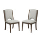 Athens - Upholstered Dining Chair (Set of 2) - Light Gray / Chocolate Brown