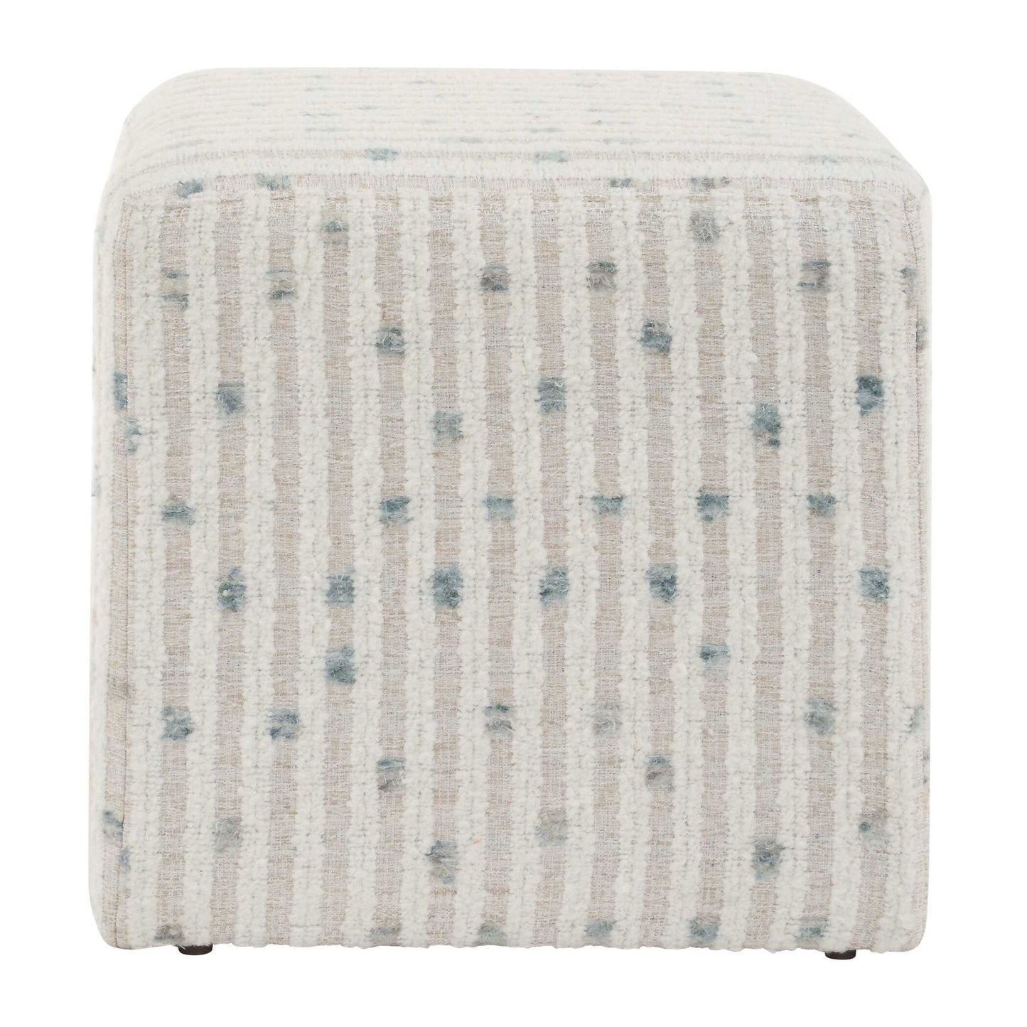 Joie - White Chenille Ottoman - White