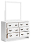 Binterglen - Dresser And Mirror - White