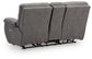 Bakerstein - Power Reclining Loveseat/Console/Adjustable Headrest - Galaxy