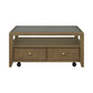 Reed - Square Coffee Table With Casters - Driftwood Oak