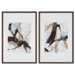 Burgundy Interjection - Abstract Prints (Set of 2) - Dark Brown