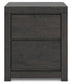 Fraluna - Two Drawer Night Stand - Charcoal
