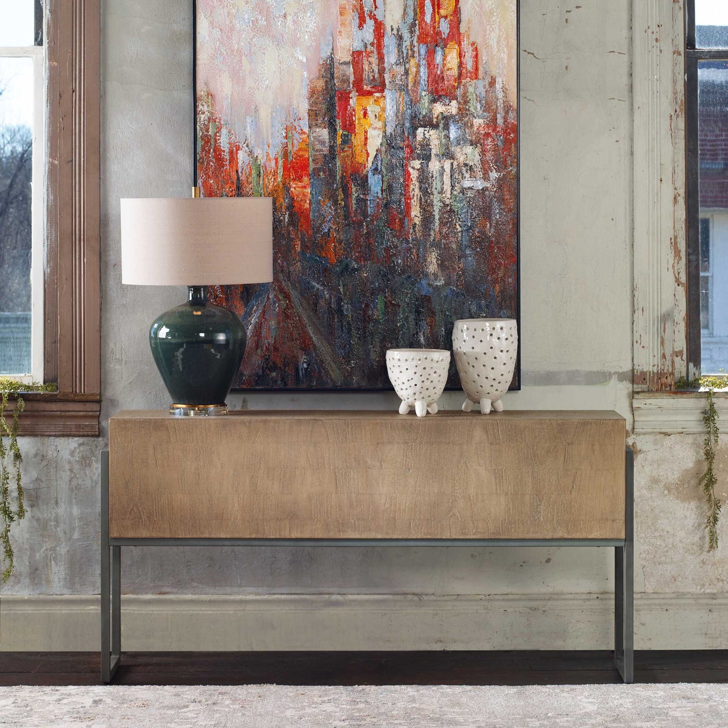 Nevis - Contemporary Console Table - Light Brown
