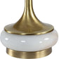 Molena - Brass & Pearly Stone Table Lamp - Brass,Gold,White