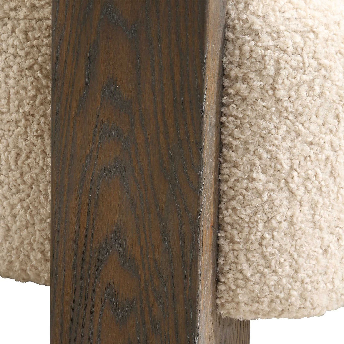 Lennox - Shearling Accent Chair - Beige / Brown