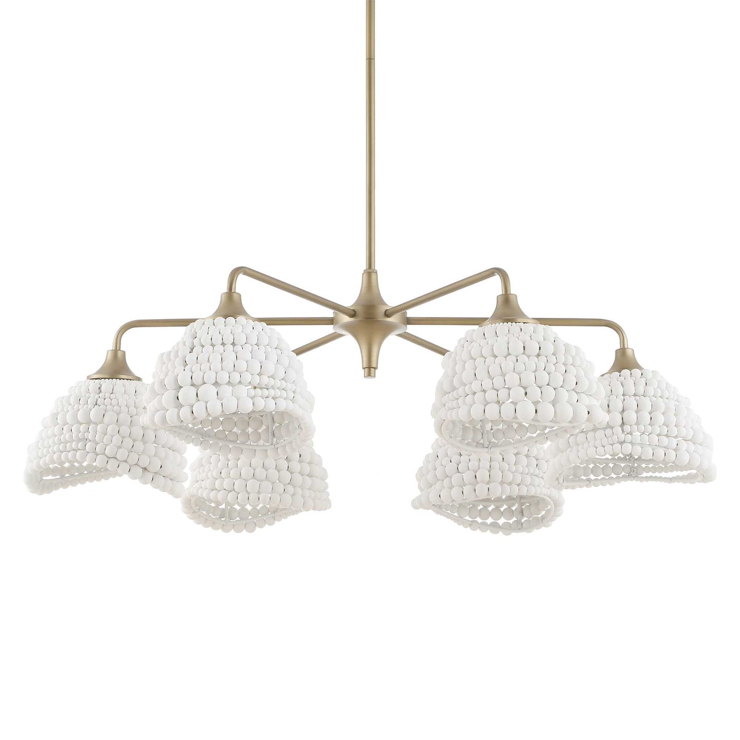 Biddeford - 6 Light Beaded Pendant - White