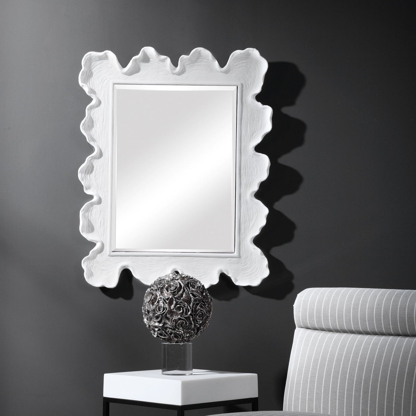 Sea Coral - Coastal Mirror - Pearl Silver