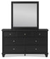Lanolee - Dresser And Mirror - Black