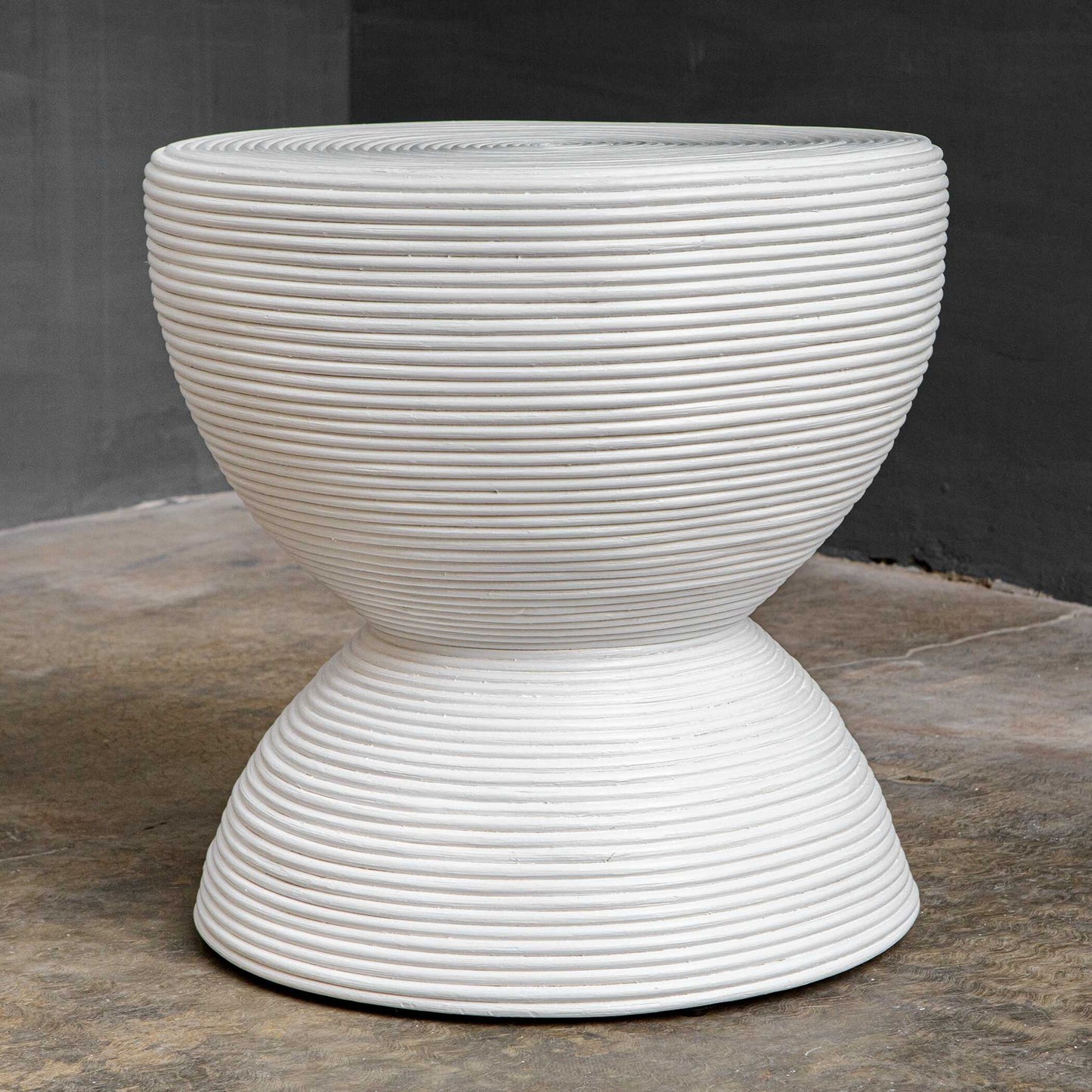 Bongo - Rattan Side Table - White