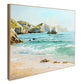 Coastal Daybreak I Hand-Embellished Canvas In Frame - Aqua / Beige