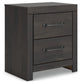 Hollivern - Two Drawer Night Stand - Dark Gray