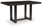 Neymorton - 5 Pc. - Rectangular Dining Room Counter Table, 4 Barstools - Dark Grayish Brown
