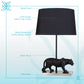 "Panther Noir" Resin Table Lamp (Set of 2) - Black Resin/Pn On Metal
