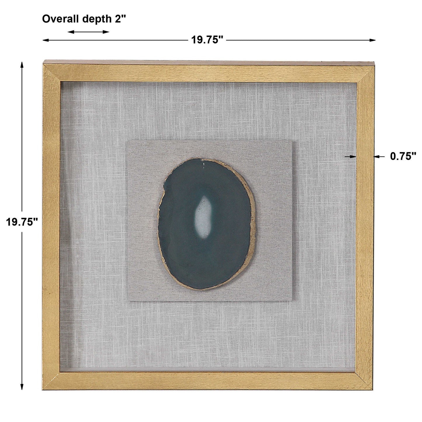 Keeva - Agate Stone Shadow Box - Gold